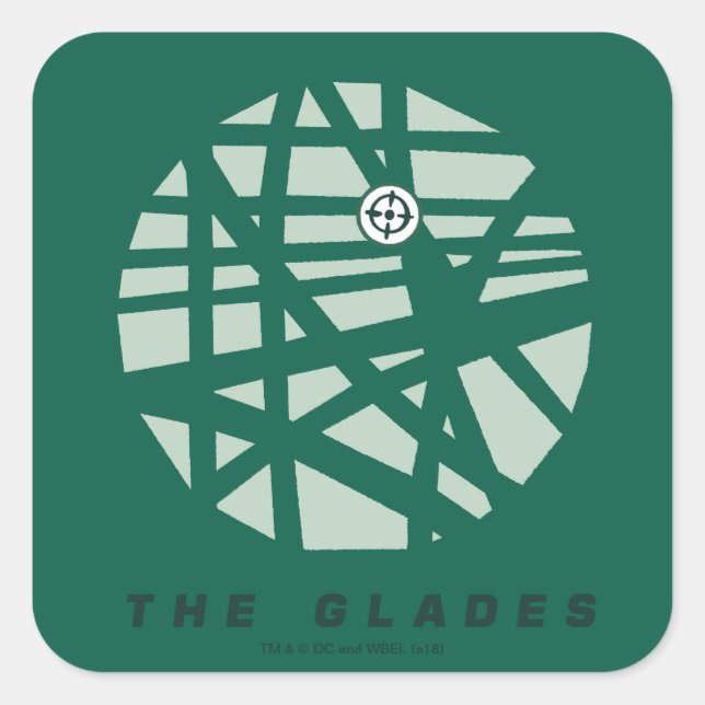 Arrow | The Glades City Map Quadratischer Aufkleber (Vorderseite)
