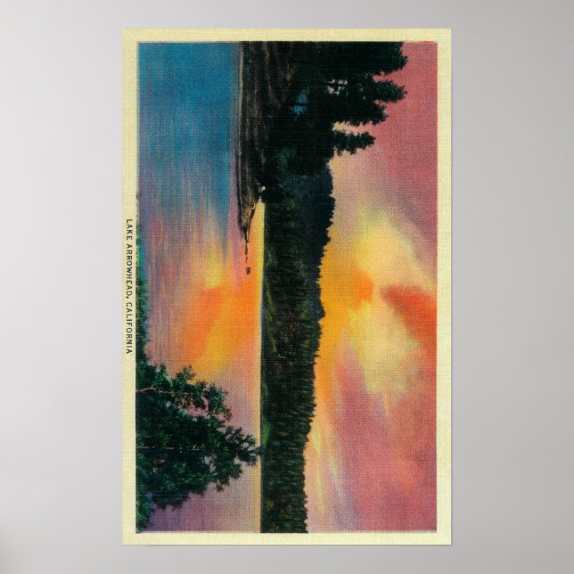 Arrowhad-See bei SunsetLake Arrowhead, CA Poster (Vorne)