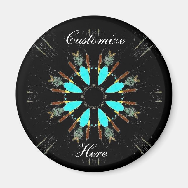 Arrowhead Feathers pow-wow Muster Thunder_Cove Magnet (Vorne)