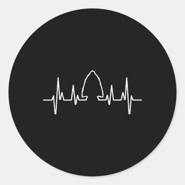 Arrowhead Hunter Arrowhead Junting Heartbeat Runder Aufkleber (Vorderseite)