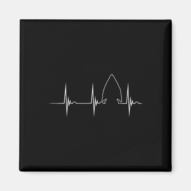 Arrowhead Junting Heartbeat Ekg Puls Hunter Flint Magnet (Vorne)