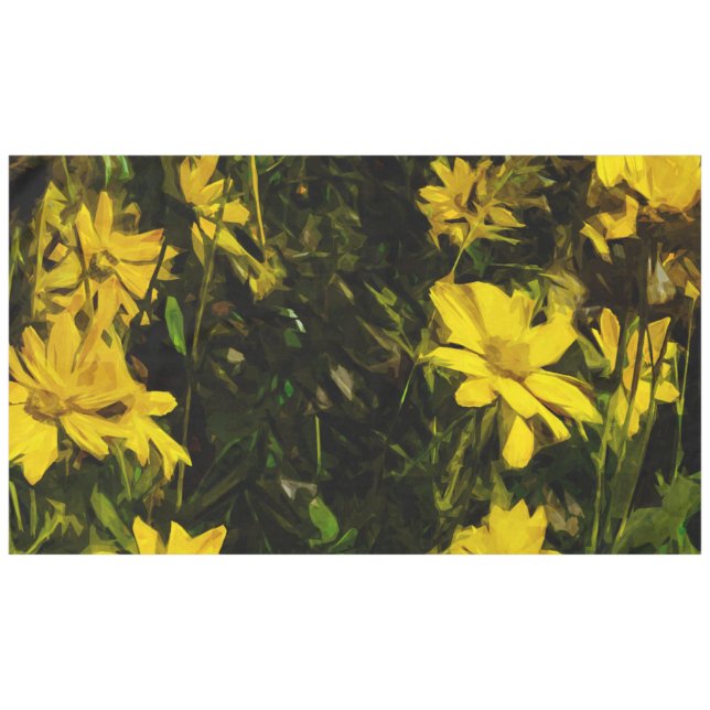 Arrowleaf Balsamroot Gelbe Wildblume Abstrakt Tischdecke (Vorderseite (Horizontal))
