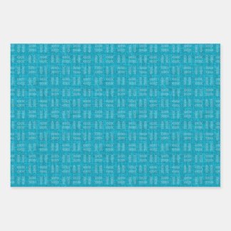 Arrows on Aqua Blue Linen Geschenkpapier Set