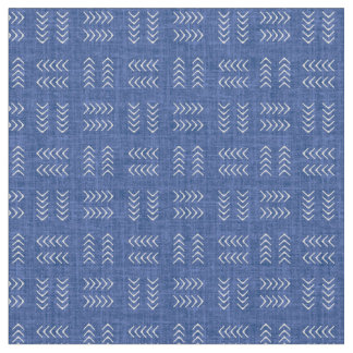 Arrows on Medium Blue Linen Stoff