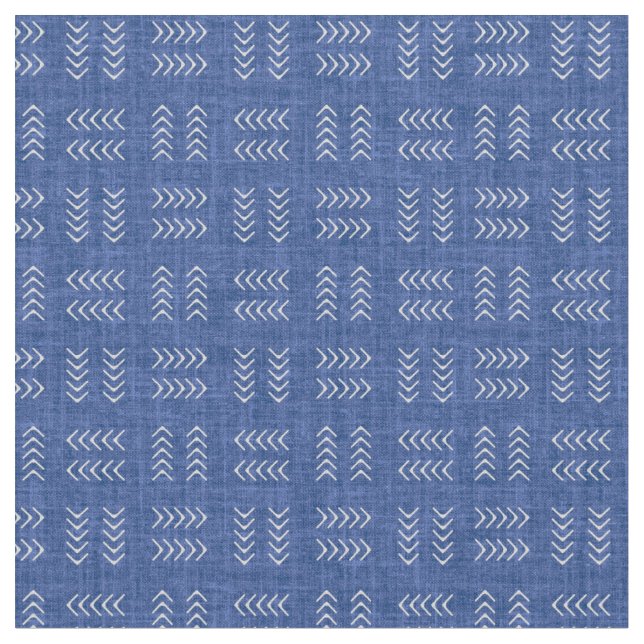 Arrows on Medium Blue Linen Stoff (Nahaufnahme)
