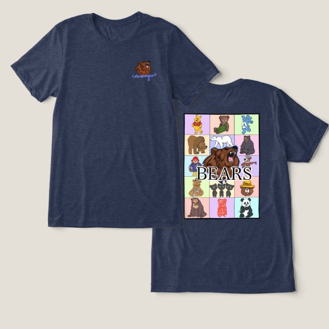 Arroyo - Bären Tri-Blend Shirt (Design Vorderseite & Rückseite)
