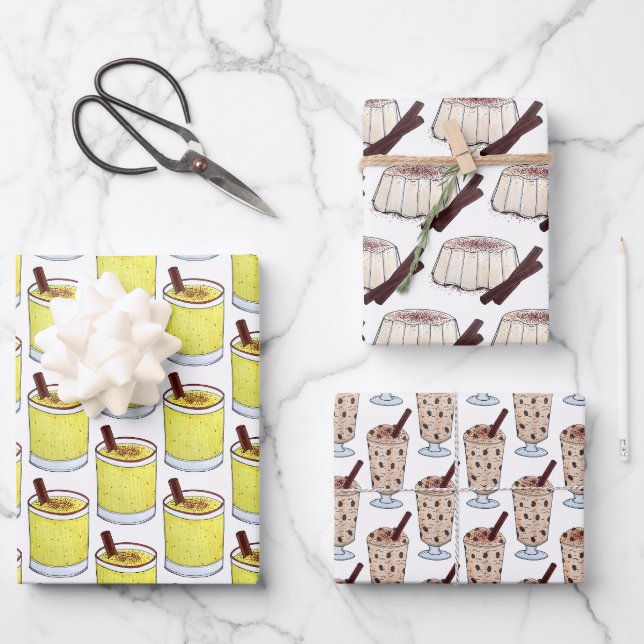 Arroz con Dulce Coquito Tembleque Puerto Rico Geschenkpapier Set (Vorderseite)
