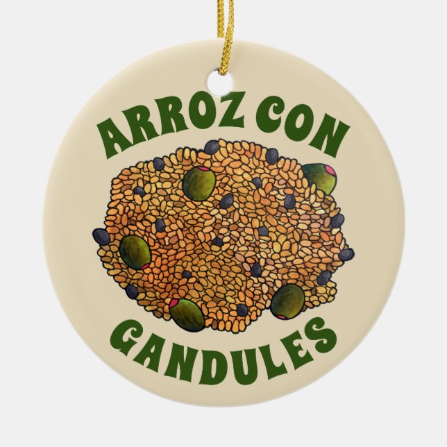 Arroz con Gandules Puerto Rico Keramik Ornament (Vorne)