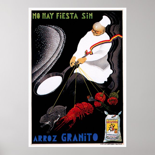 Arroz Granito Vintage Küche und Kunst Poster (Vorne)