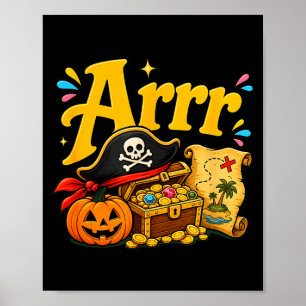 Arrr lustiger Pirat Halloween Piratenhut Kürbis Poster
