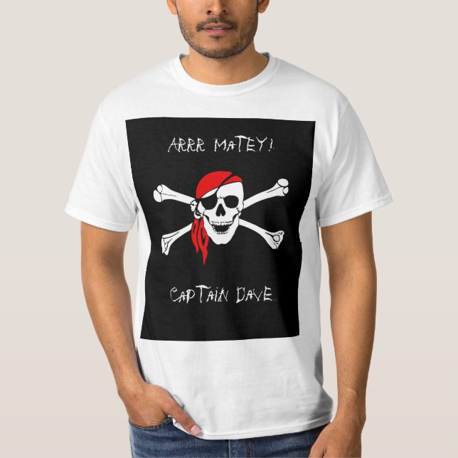 ARRR Matey Custom Pirate Mens Tshirt Chemise Top (Devant)