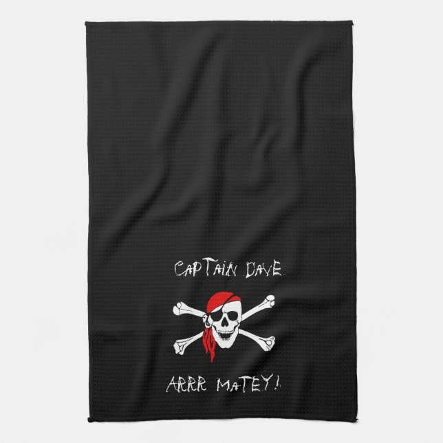 ARRR Matey personnalisé Pirate serviette de cuisin (Vertical)