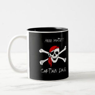ARRR Matrose Piratenschädel Kreuzknochen Zweifarbige Tasse