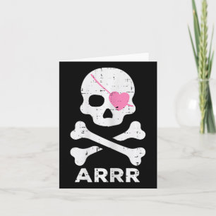 Arrr Pirate Heart Eyepatch Halloween Women Kleinki Karte