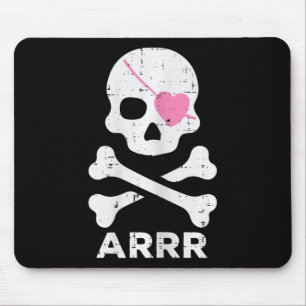 Arrr Pirate Heart Eyepatch Halloween Women Kleinki Mousepad