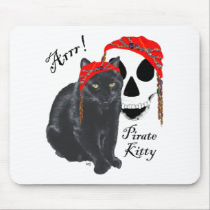 Arrrr!  Schwarze Katze Piraten Kitty Mousepad