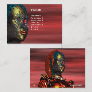 ARS CYBORG PORTRAIT, Rot-Gelbe Science Fiction Visitenkarte