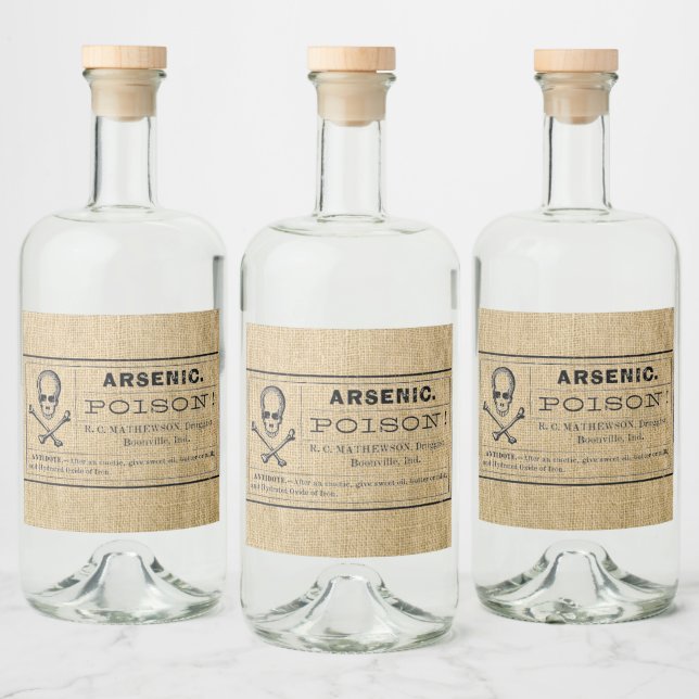 Arsen auf Burlap Liquor Flaschen Labels Alkoholflaschenetikett (Flaschen)