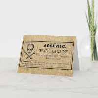 Arsen-Label auf Burlap