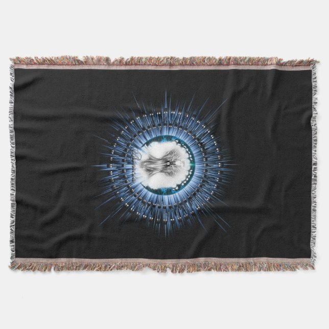 Arsencia Ethereal Silver Light Fraktal Art Decke (Vorderseite)