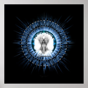 Arsencia Ethereal Silver Light Fraktal Art Poster