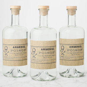 Arsenic sur Burlap Liquor Bottle Étiquettes