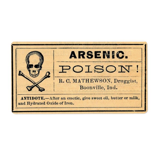 Arsenic vintage Poison Étiquette Halloween (Devant)