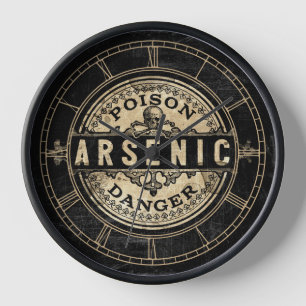 Arsenic Vintage Style Poison Étiquette Horloge
