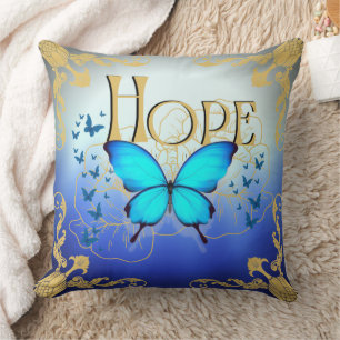 Arsty Blue Butterfly 20"x20" Wurfkissen - Hoffnung Kissen