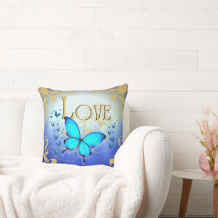 Arsty Blue Butterfly 20"x20" Wurfkissen - Liebe Kissen
