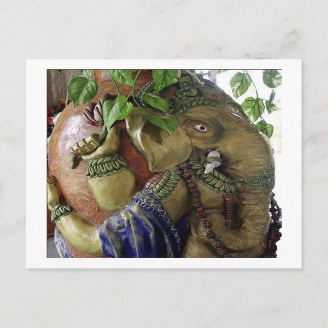 ART101 Ganesha mit Heiligem Wasser KALASHA Postkarte (Vorderseite)