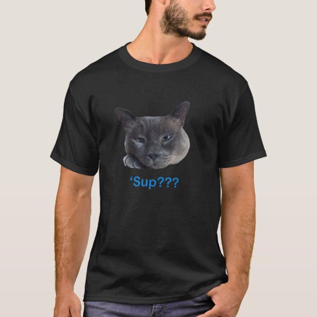 Art4simon Blue-Point Siamese 'Sup?? Katze T-Shirt (Vorderseite)