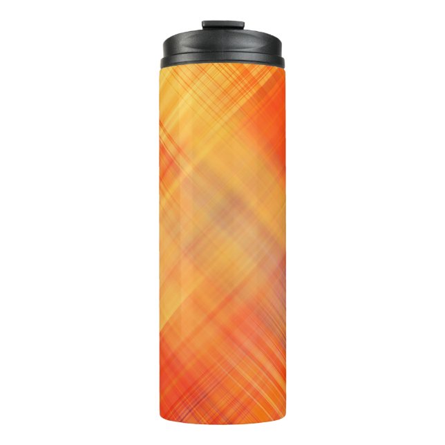 art abstract geometric diagonal lines pattern, blu thermosbecher (Vorderseite)