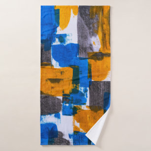 Art abstrait bleu, orange et gris