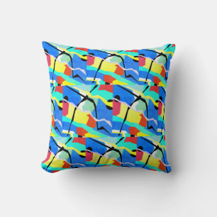 Art abstrait Coussin de couleurs pastel jeté oreil