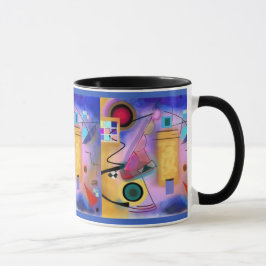 Art abstrait et tasse inspirée cubiste