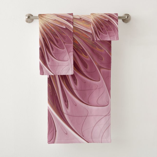 Art Abstrait Fractal Fleur & Tons de Bourgogne (En situation)