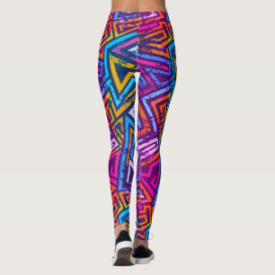 Art Abstrait - Leggings Streetart - Art géométriqu