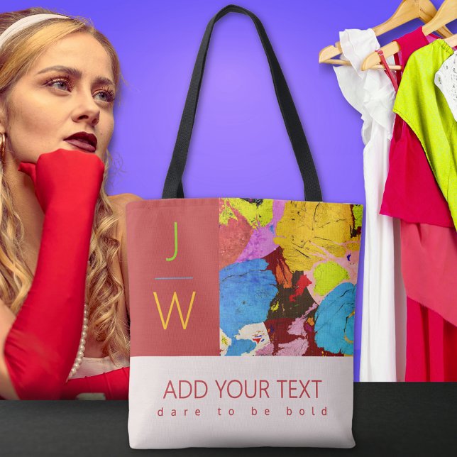 Art Abstrait Sac fourre-tout Monogram moderne (Créateur téléchargé)