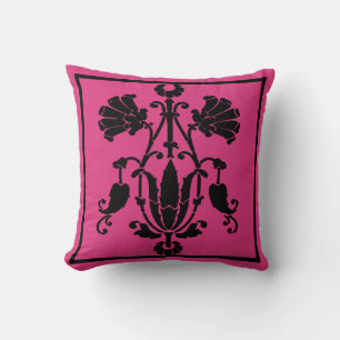 Art Abstrait sur le Coussin rose profond