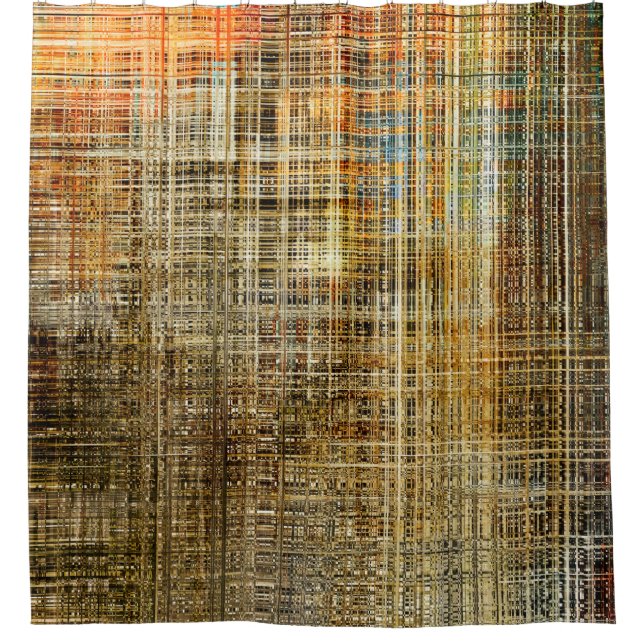 Art abstrakte farbige geometrische Schnittkante Duschvorhang (Vorderseite)