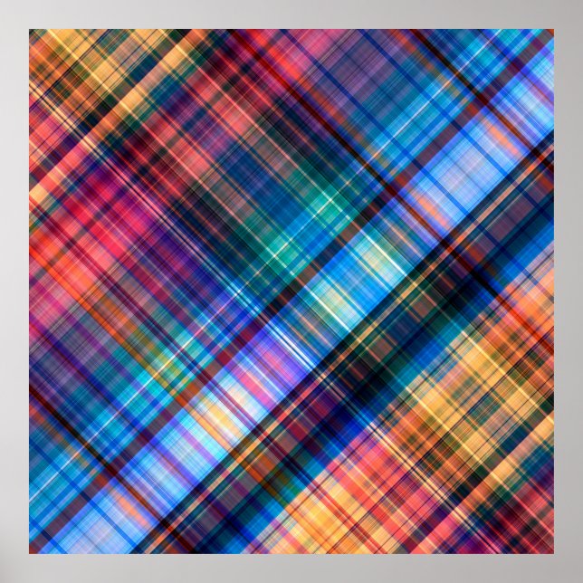 Art abstrakte geometrische Muster Regenbogen ba Poster (Vorne)