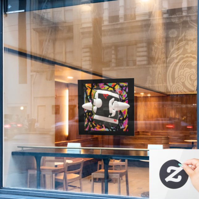 Art abstrakte verführerische Farbklammern Fensteraufkleber (Café-Fenster)