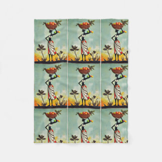 Art Africain - Femme sur les couvertures à jetons,