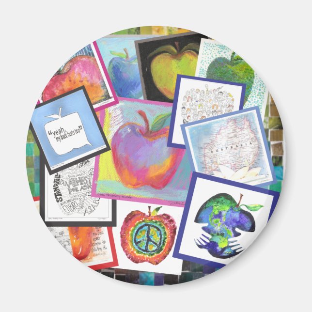 Art Apple Collage Magnet (Vorne)