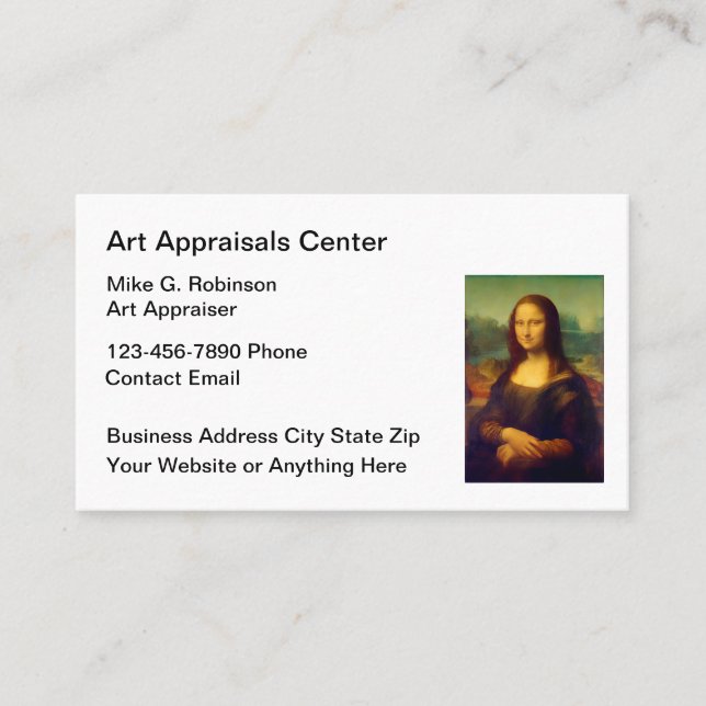 Art Appraiser and Appraisal Service Visitenkarte (Vorderseite)