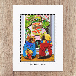 'Art Appreciation' Art Lovers Cat Personalisiert Postkarte
