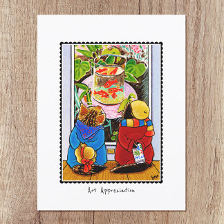 'Art Appreciation' Art Lovers Cat Personalisiert Postkarte
