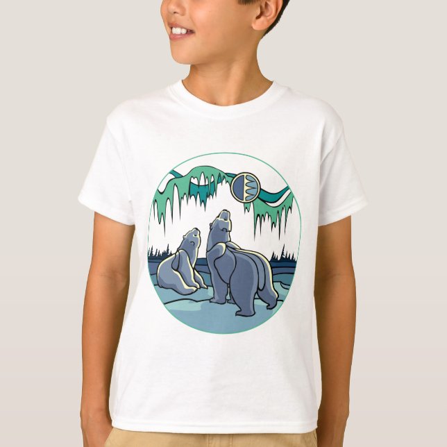 Art arctique T-shirt enfant ours polaire Chemises  (Devant)