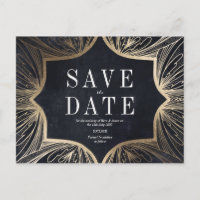 Art Art Nouveau Holzkohle und Gold Save the Date